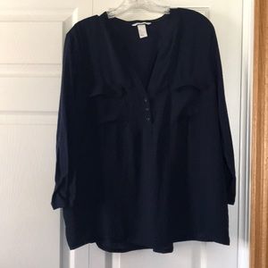 H&M navy blouse